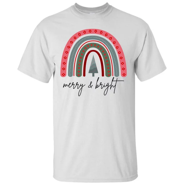 Merry And Bright Rainbow Holiday Tall T-Shirt