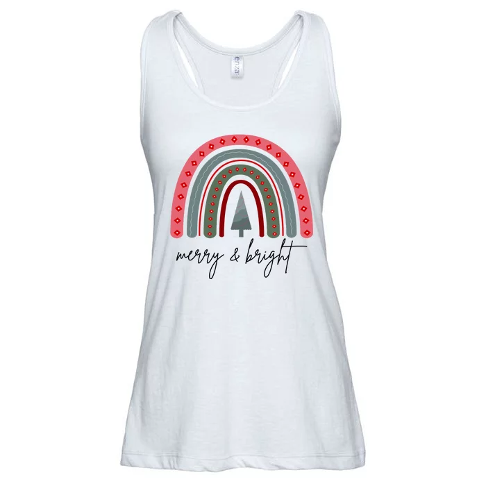 Merry And Bright Rainbow Holiday Ladies Essential Flowy Tank