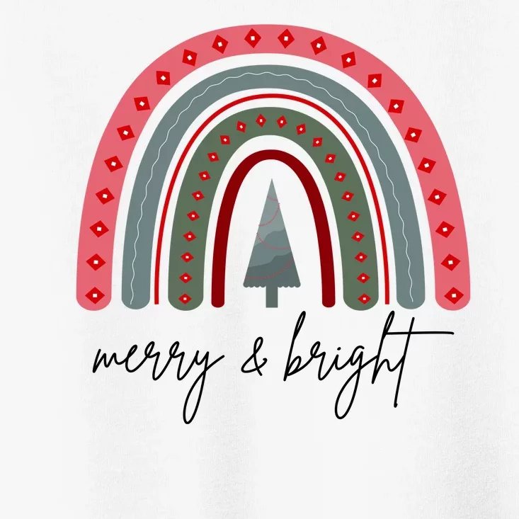 Merry And Bright Rainbow Holiday Toddler T-Shirt