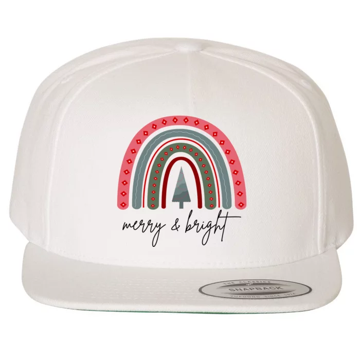 Merry And Bright Rainbow Holiday Wool Snapback Cap