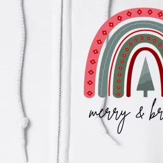 Merry And Bright Rainbow Holiday Full Zip Hoodie