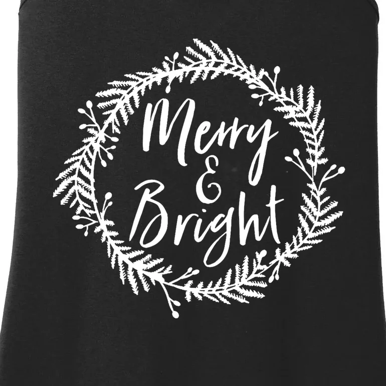 Merry And Bright Christmas Season Holiday Spirit Ladies Essential Tank