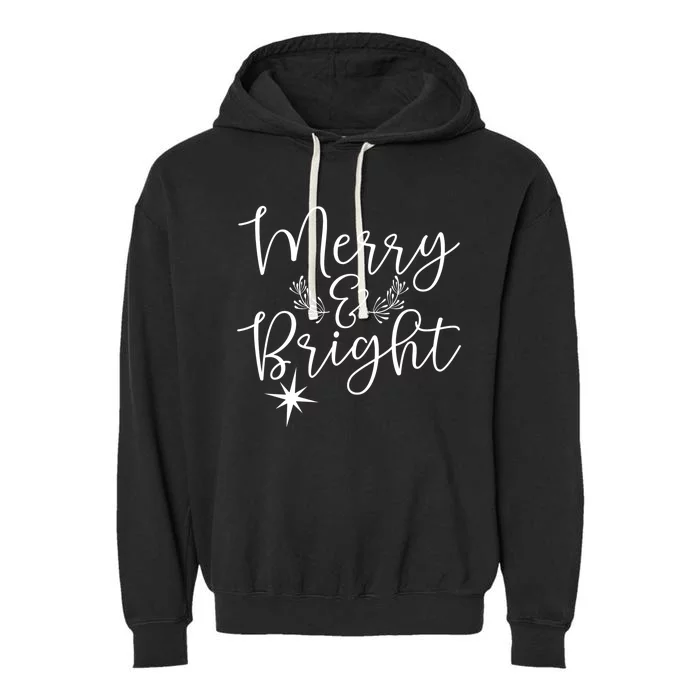 Merry And Bright Christmas Merry And Bright Long Sleeve Garment-Dyed Fleece Hoodie