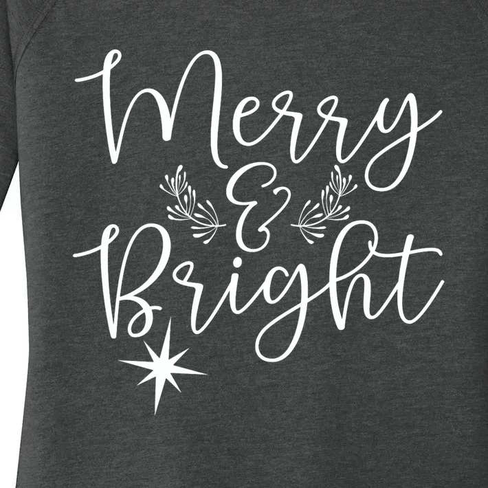 Merry And Bright Christmas Merry And Bright Long Sleeve Women's Perfect Tri Tunic Long Sleeve Shirt