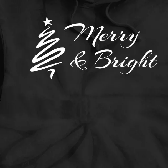 Merry And Bright Christmas Tree Tie Dye Hoodie