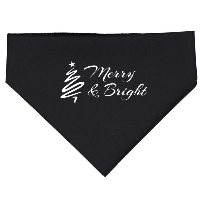 Merry And Bright Christmas Tree USA-Made Doggie Bandana