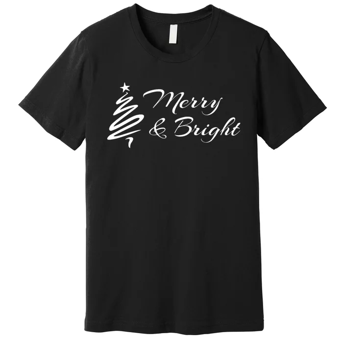 Merry And Bright Christmas Tree Premium T-Shirt