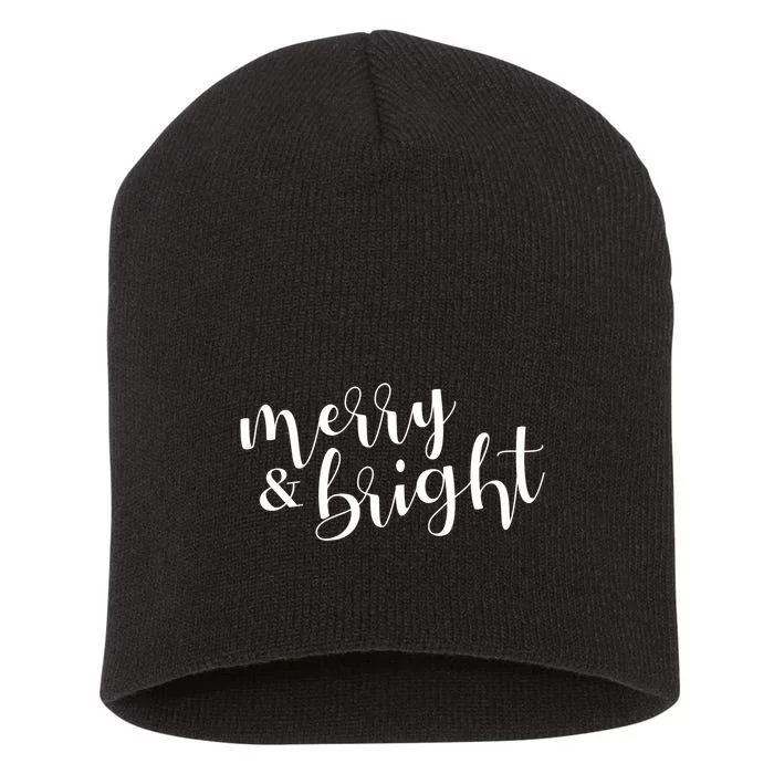 Merry And Bright Christmas Holiday Season Short Acrylic Beanie