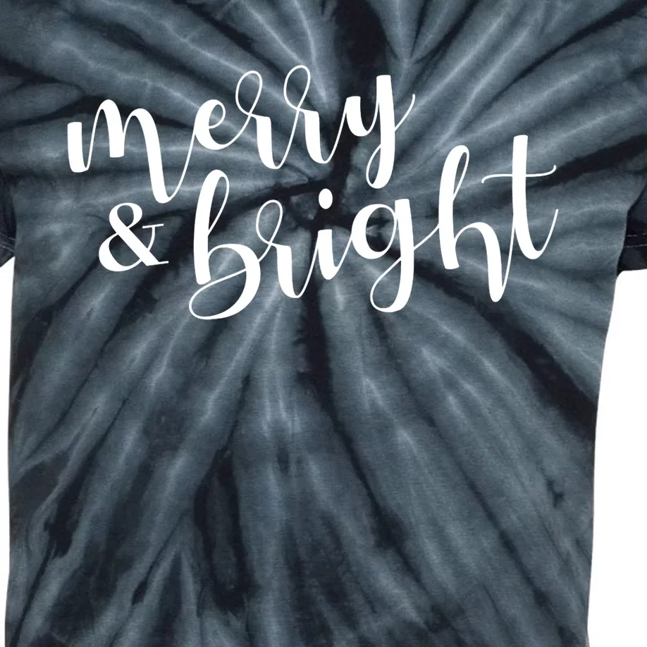 Merry And Bright Christmas Holiday Season Kids Tie-Dye T-Shirt