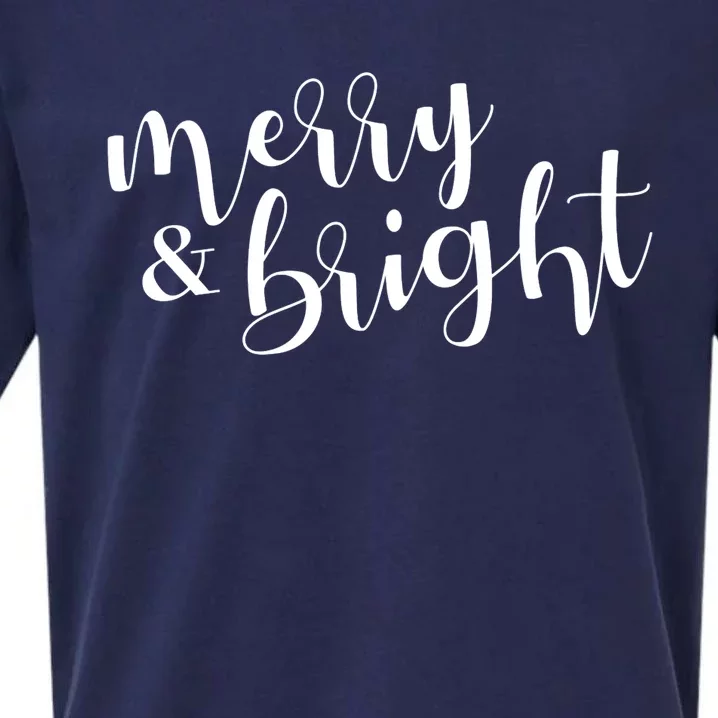 Merry And Bright Christmas Holiday Season Sueded Cloud Jersey T-Shirt