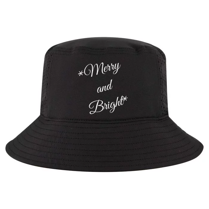 Merry And Bright Christmas Holiday Cool Comfort Performance Bucket Hat