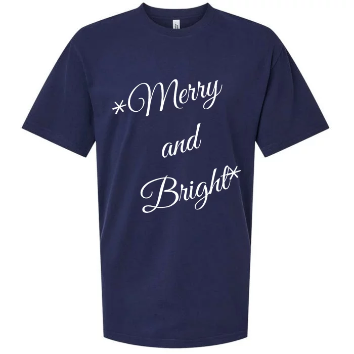 Merry And Bright Christmas Holiday Sueded Cloud Jersey T-Shirt