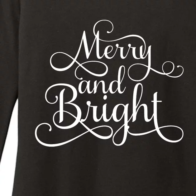 Merry And Bright Christmas Holiday Hoodie Womens CVC Long Sleeve Shirt