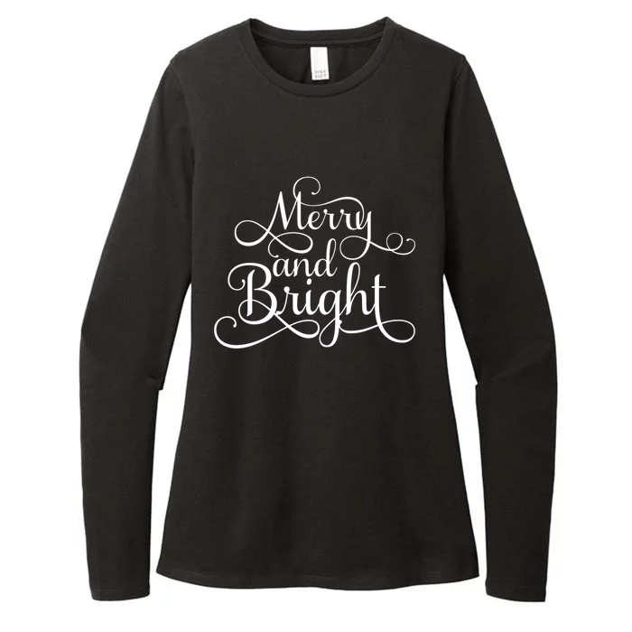 Merry And Bright Christmas Holiday Hoodie Womens CVC Long Sleeve Shirt