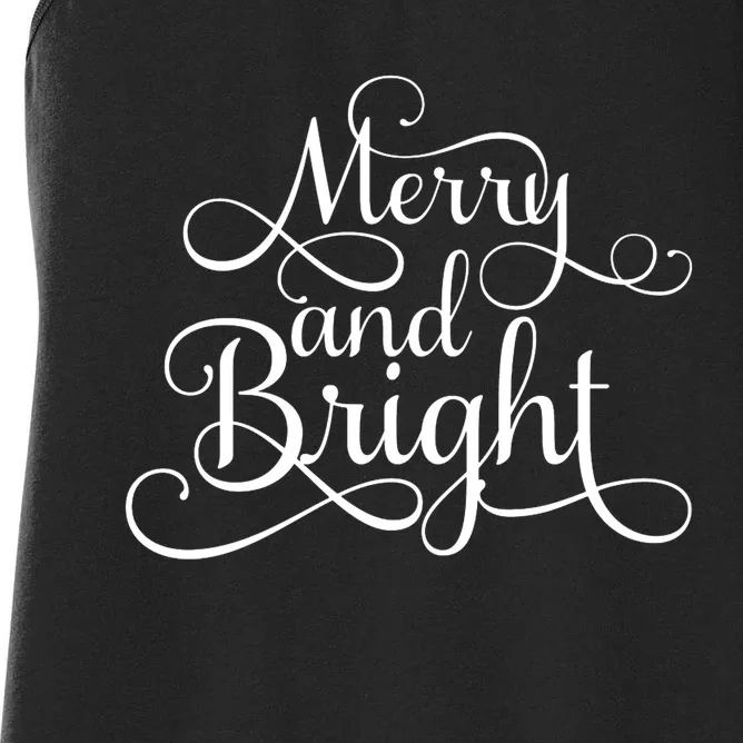 Merry And Bright Christmas Holiday Hoodie Women's Racerback Tank