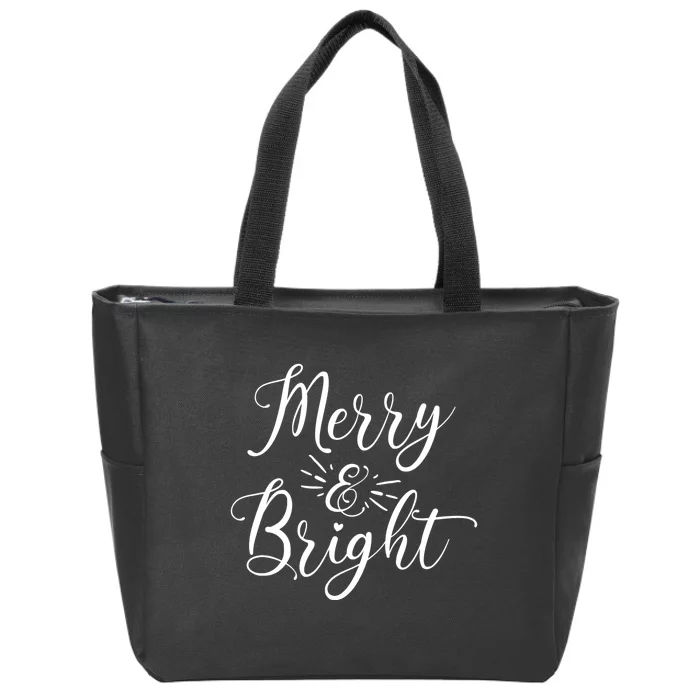 Merry And Bright Christmas Lights Funny Family Christmas Zip Tote Bag