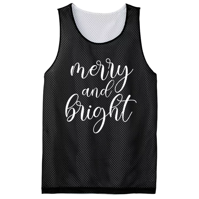 Merry And Bright Christmas Pajamas Outfit Funny Family Xmas Mesh Reversible Basketball Jersey Tank