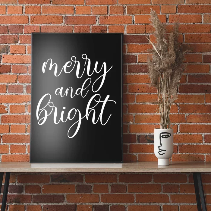 Merry And Bright Christmas Pajamas Outfit Funny Family Xmas Poster