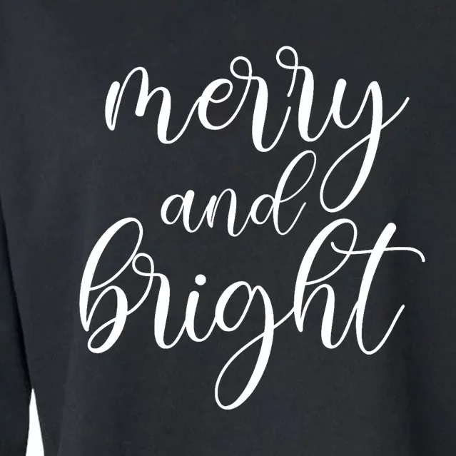 Merry And Bright Christmas Pajamas Outfit Funny Family Xmas Cropped Pullover Crew