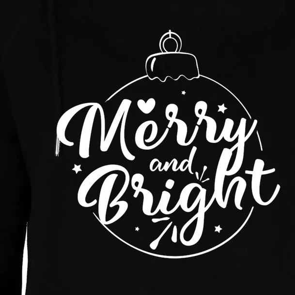 Merry And Bright Christmas Hoodie Womens Funnel Neck Pullover Hood