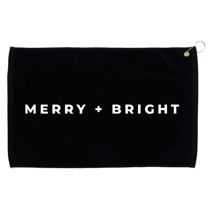 Merry And Bright Christmas Subtle Minimal Funny Simple Grommeted Golf Towel