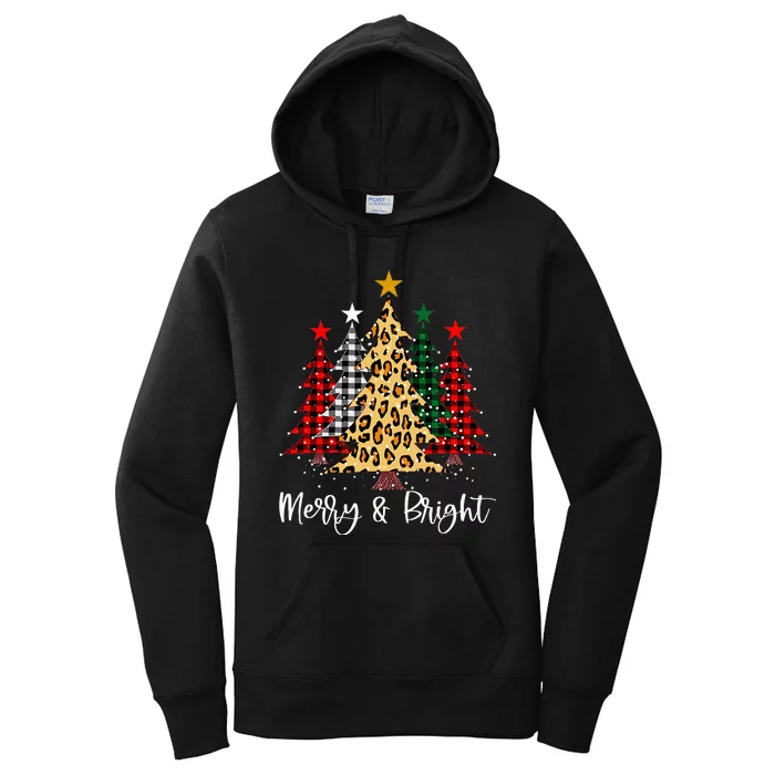 Merry And Bright Christmas Family Pajamas Matching Women's Pullover Hoodie