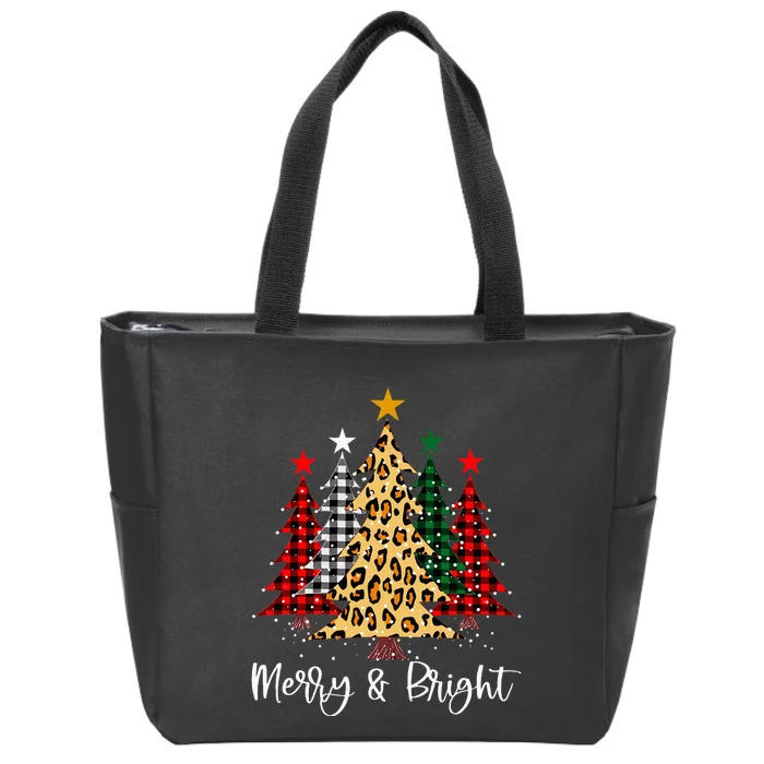 Merry And Bright Christmas Family Pajamas Matching Zip Tote Bag