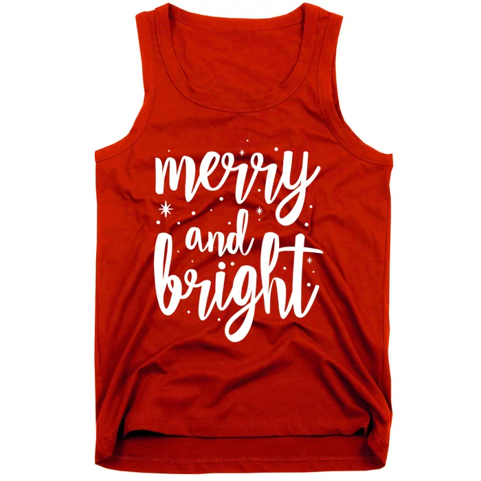 Merry And Bright Festive Christmas Holiday Tank Top