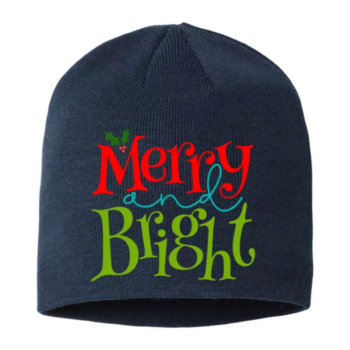 Merry And Bright Christmas Holiday Festive 8 1/2in Sustainable Knit Beanie