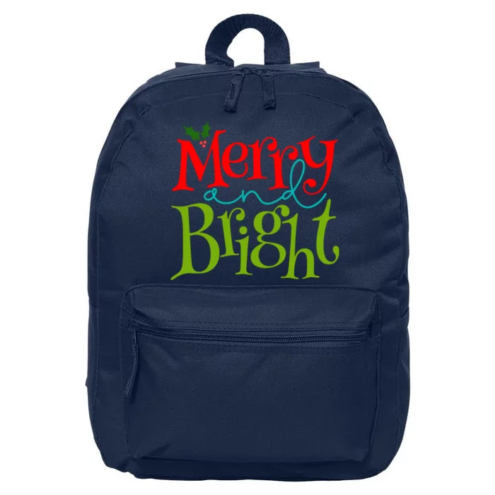 Merry And Bright Christmas Holiday Festive 16 in Basic Backpack