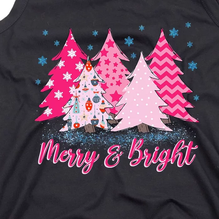 Merry and Bright Pink Christmas Tree Pink Christmas Costume Tank Top