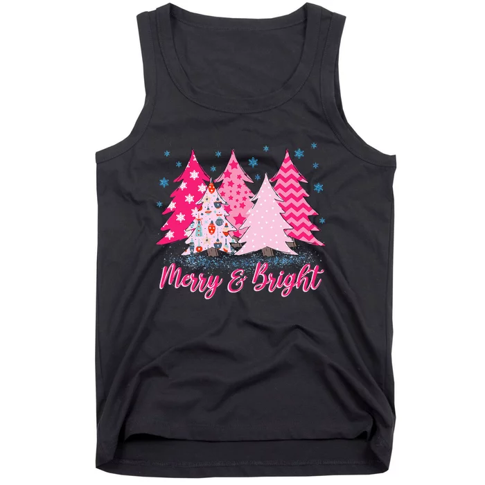 Merry and Bright Pink Christmas Tree Pink Christmas Costume Tank Top