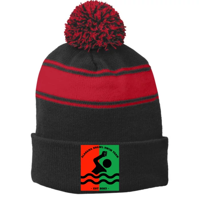 Montgomery Alabama Brawl Swim Team Graphic Tee Top Stripe Pom Pom Beanie