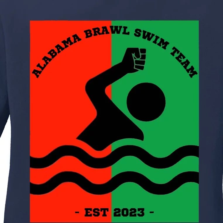 Montgomery Alabama Brawl Swim Team Graphic Tee Top Ladies Long Sleeve Shirt