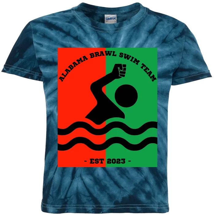 Montgomery Alabama Brawl Swim Team Graphic Tee Top Kids Tie-Dye T-Shirt