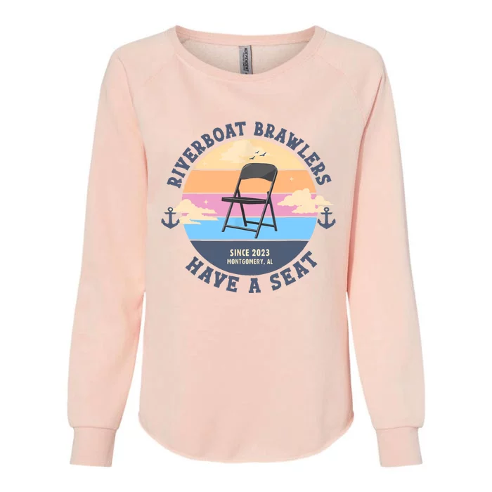 Montgomery Alabama Boat Fight Riverboat Brawl Folding Chair Womens California Wash Sweatshirt