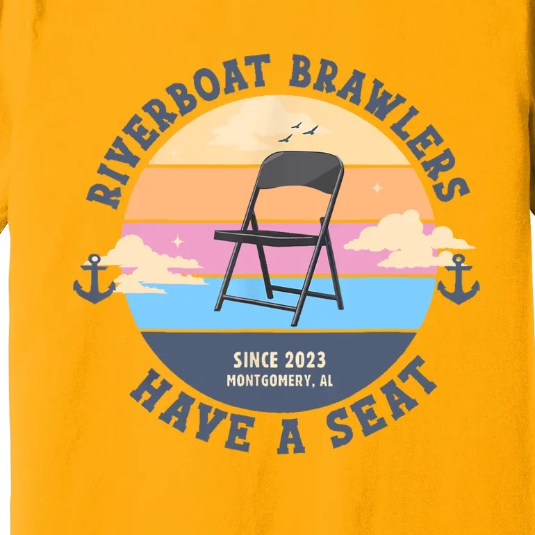 Montgomery Alabama Boat Fight Riverboat Brawl Folding Chair Premium T-Shirt