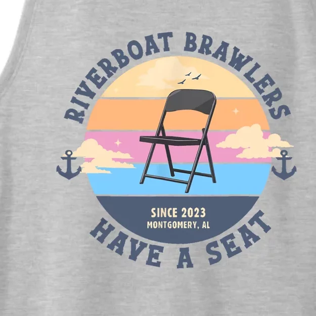 Montgomery Alabama Boat Fight Riverboat Brawl Folding Chair Ladies Tri-Blend Wicking Tank