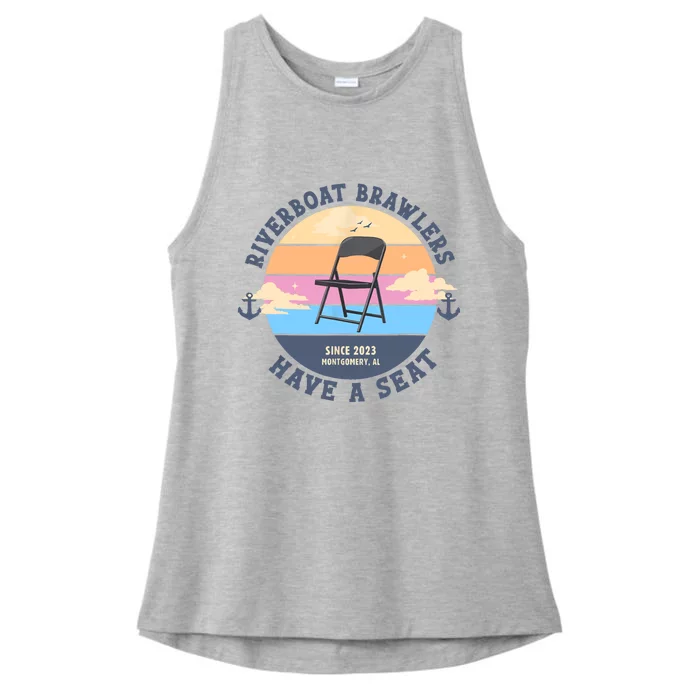 Montgomery Alabama Boat Fight Riverboat Brawl Folding Chair Ladies Tri-Blend Wicking Tank