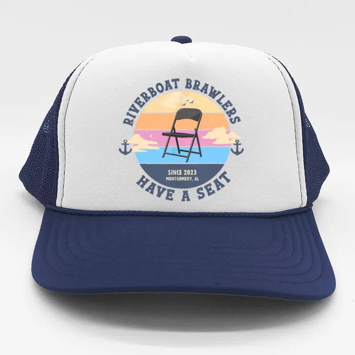 Montgomery Alabama Boat Fight Riverboat Brawl Folding Chair Trucker Hat