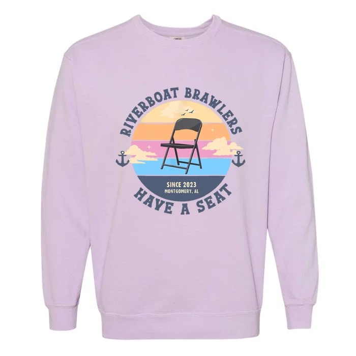 Montgomery Alabama Boat Fight Riverboat Brawl Folding Chair Garment-Dyed Sweatshirt