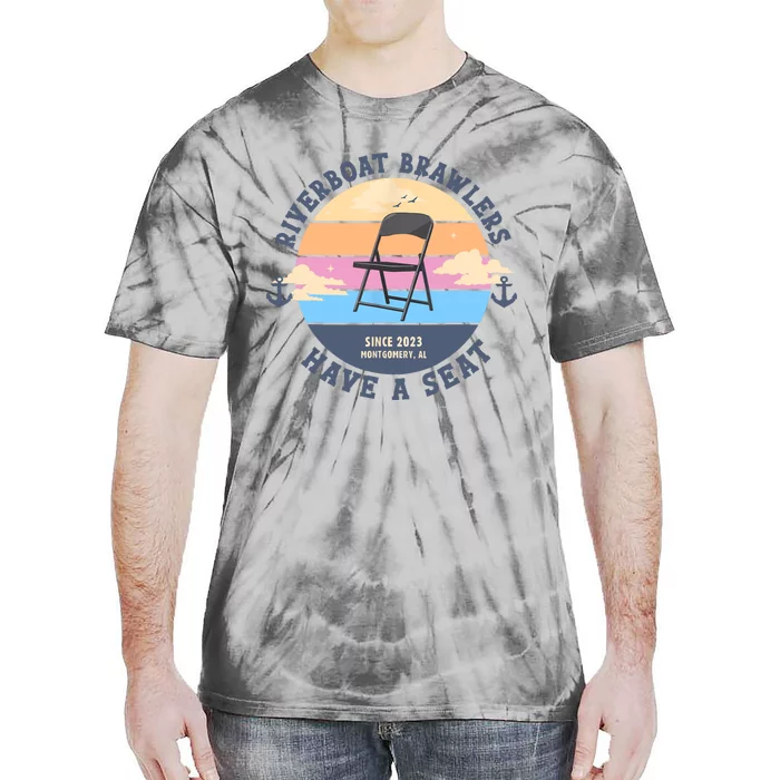 Montgomery Alabama Boat Fight Riverboat Brawl Folding Chair Tie-Dye T-Shirt