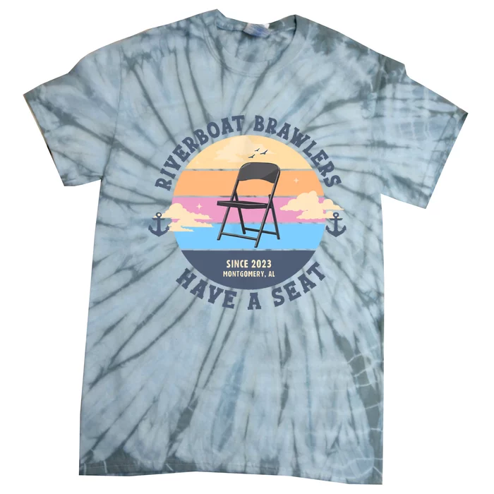 Montgomery Alabama Boat Fight Riverboat Brawl Folding Chair Tie-Dye T-Shirt