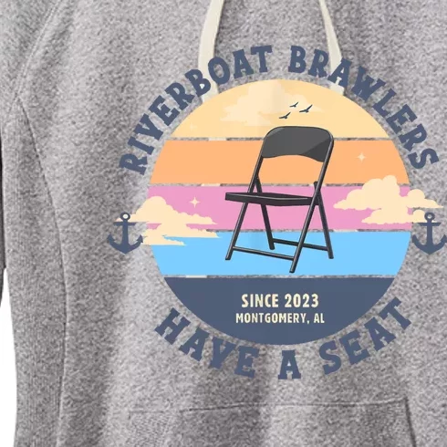 Montgomery Alabama Boat Fight Riverboat Brawl Folding Chair Women's Fleece Hoodie