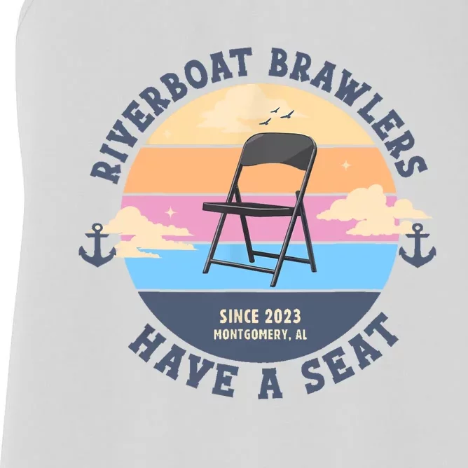 Montgomery Alabama Boat Fight Riverboat Brawl Folding Chair Women's Racerback Tank