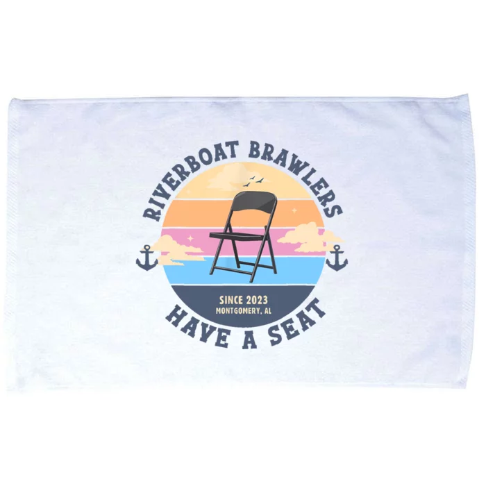 Montgomery Alabama Boat Fight Riverboat Brawl Folding Chair Microfiber Hand Towel