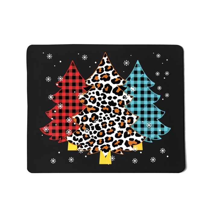 Merry And Bright Tree Bufallo Plaid Family Christmas Mousepad