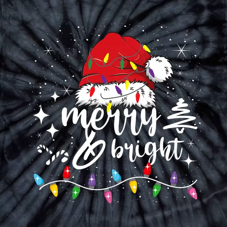 Merry And Bright Christmas Lights Xmas Tie-Dye T-Shirt