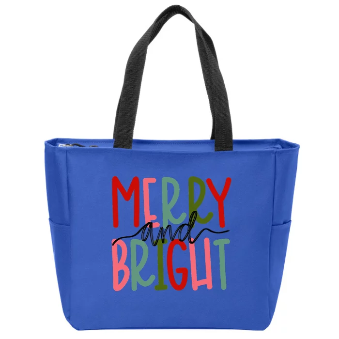 Merry And Bright Christmas Zip Tote Bag