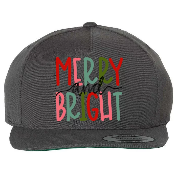 Merry And Bright Christmas Wool Snapback Cap